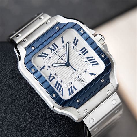 cartier santos tank|cartier santos blue bezel.